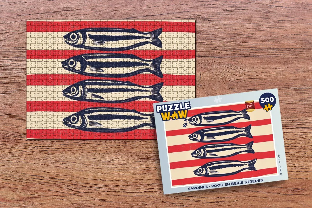 PuzzleWow Sardines Legpuzzel 500 Stuks - Strepen