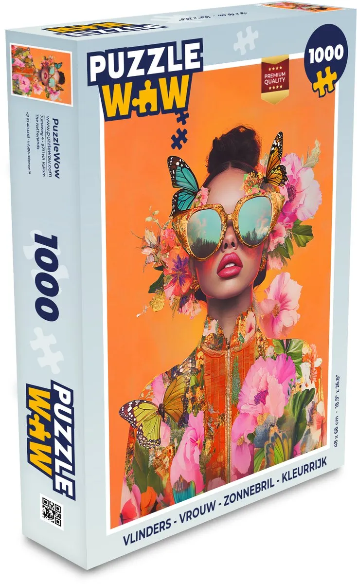 PuzzleWow Vlinders Zonnebril Legpuzzel 1000 Stuks