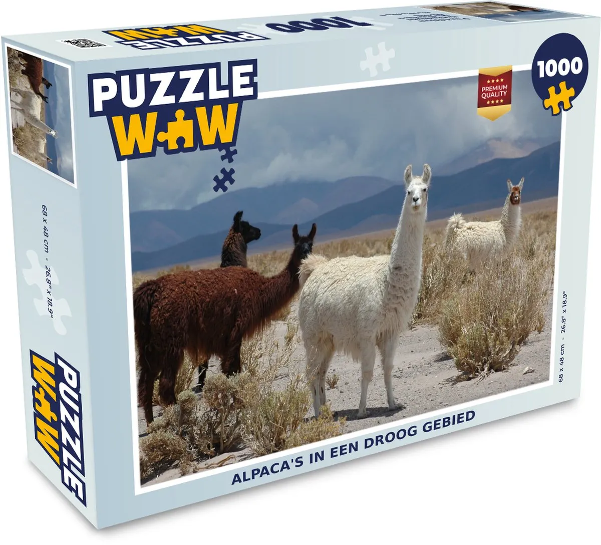 PuzzleWow Alpaca Woestijn Wolken Legpuzzel 1000 Stuks