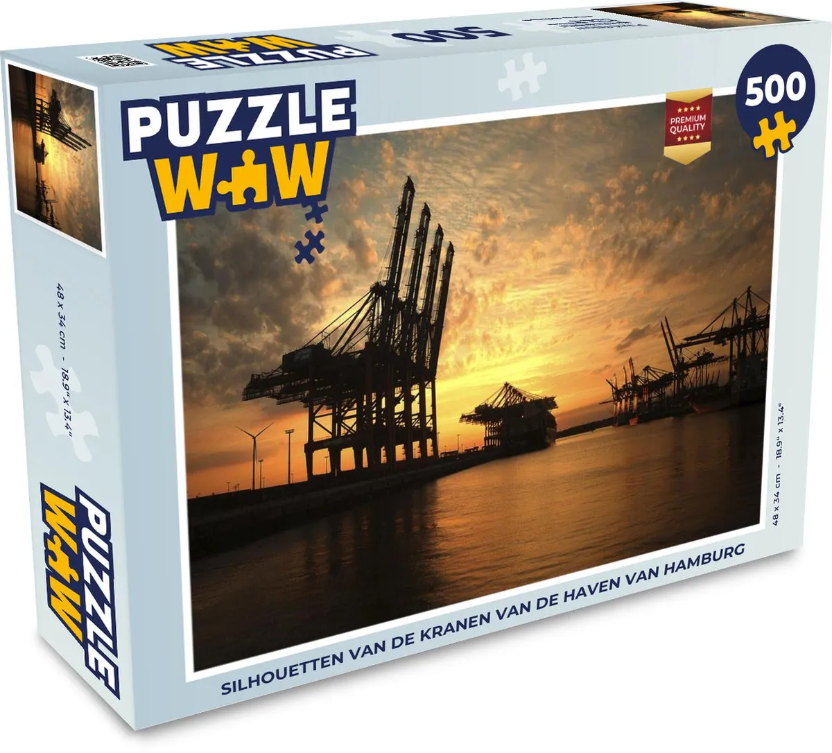 PuzzleWow Haven Hamburg Legpuzzel 500 Stuks - Multicolor