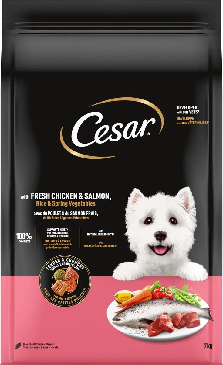César Adult Hondenbrokken Kip & Zalm - 7kg - afbeelding 4 van 6