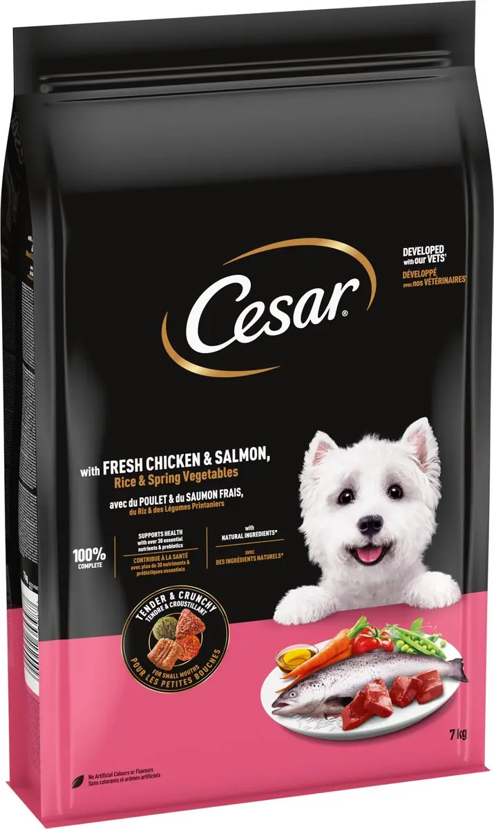 César Adult Hondenbrokken Kip & Zalm - 7kg - afbeelding 2 van 6