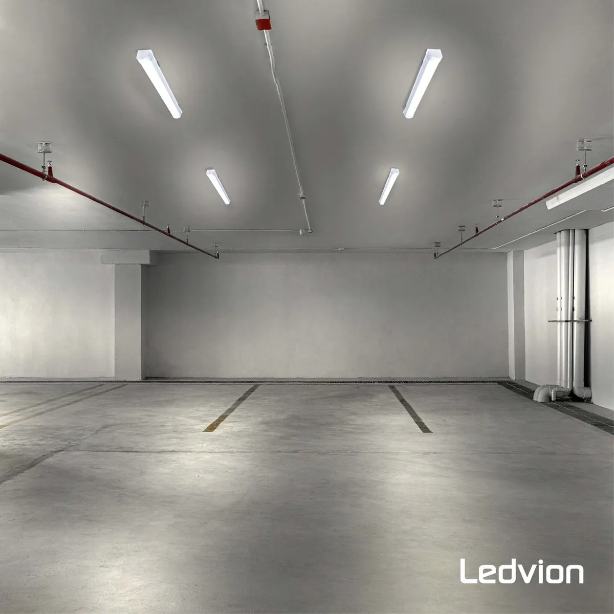 Ledvion LED TL Armatuur 60cm 20W 4000K IP65 - Grijs