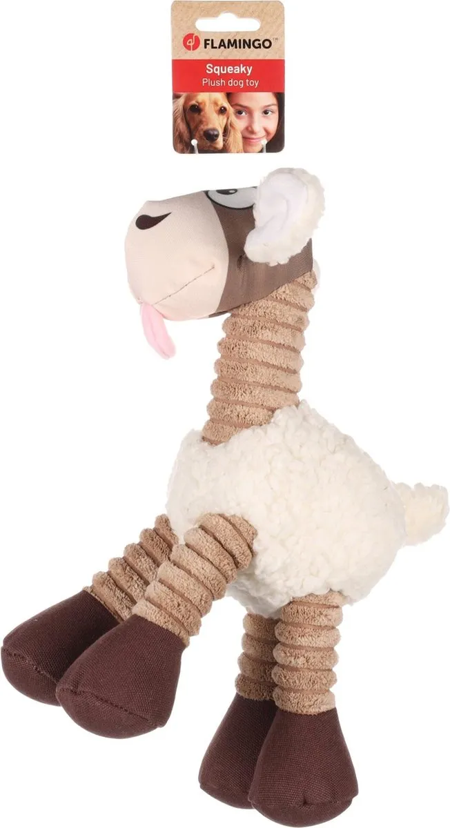 Flamingo Shappo Schaap Speelgoed Honden - Bruin 16x25x32cm - afbeelding 2 van 3