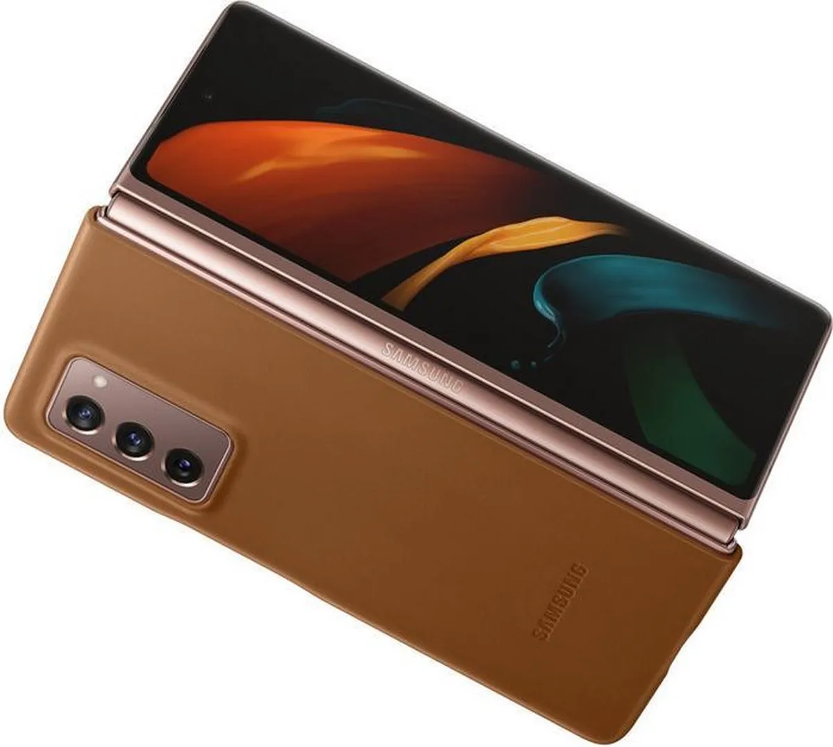 Samsung Galaxy Z Fold 2 Lederhoes - Bruin
