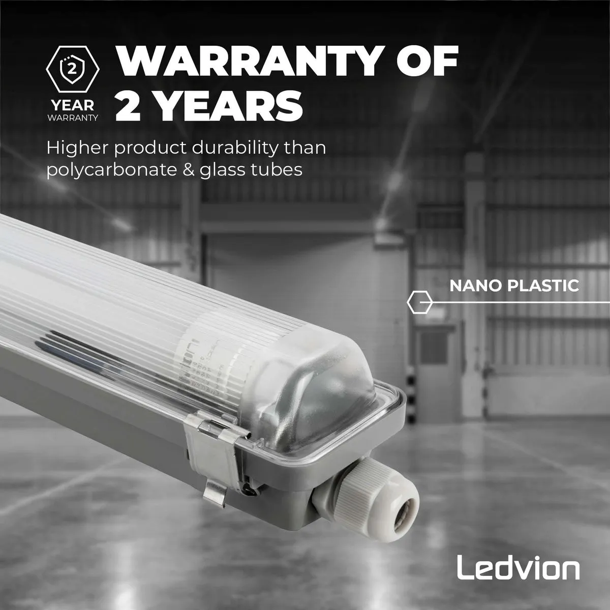 Ledvion LED Armatuur 150cm 15W 6500K - Incl. LED-buis - Grijs
