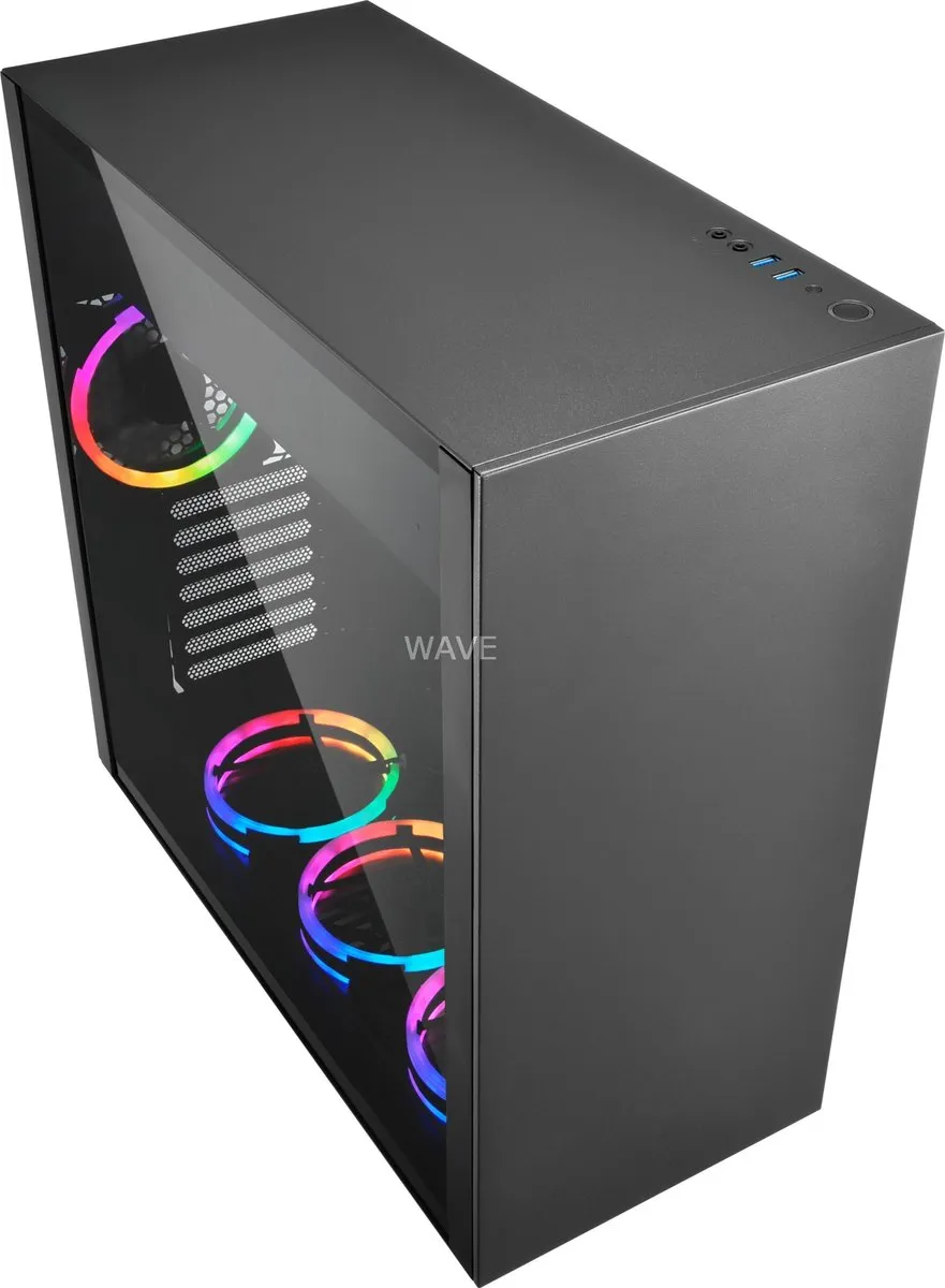 Sharkoon PURE STEEL RGB ATX Box - 5x 2.5" / 3x 3.5" - 2 Ventilatoren - afbeelding 6 van 6