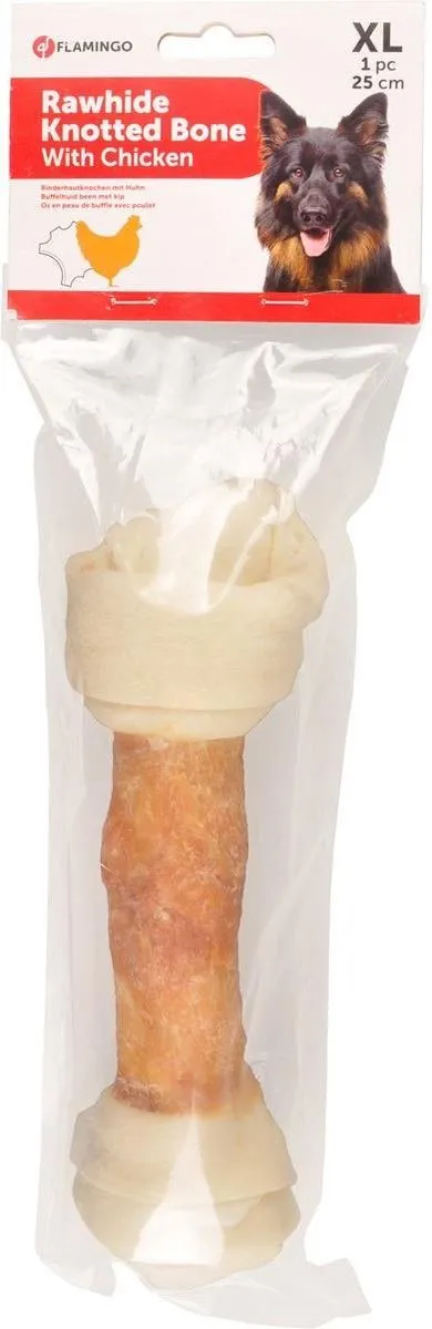 Flamingo Geknoopt Been Kip Hondensnack 25cm - 220g