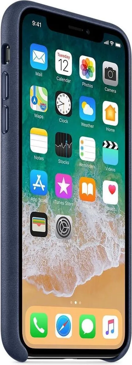 Apple Leren Hoesje iPhone X - Donkerblauw MQTC2ZM/A - afbeelding 6 van 6