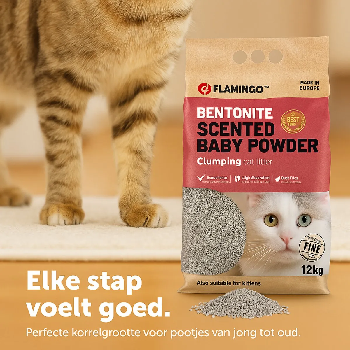 Flamingo Kattenbakvulling Klontvormend Babypoeder 12kg