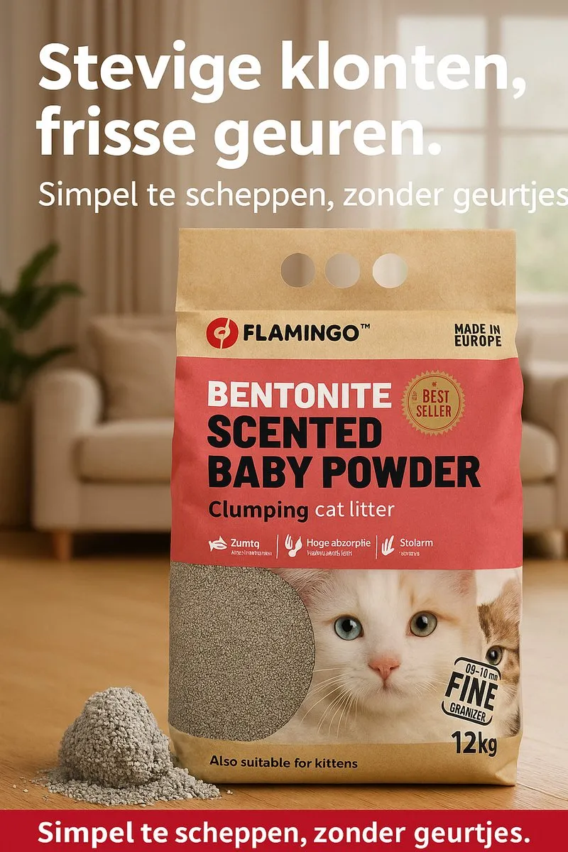 Flamingo Kattenbakvulling Klontvormend Babypoeder 12kg