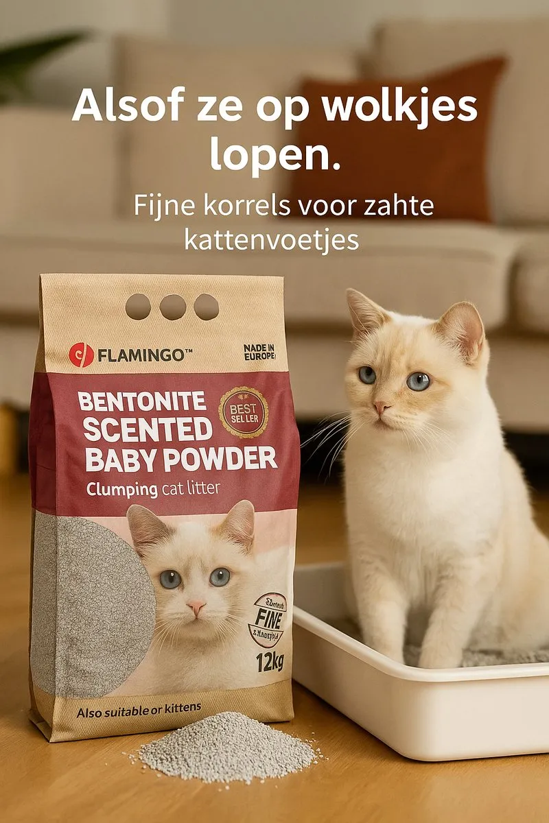 Flamingo Kattenbakvulling Klontvormend Babypoeder 12kg