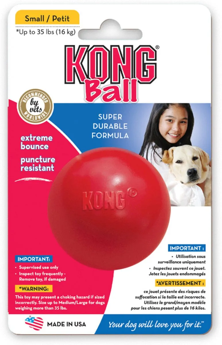 KONG Bal Small - 168x110x51mm - Rood - afbeelding 6 van 6