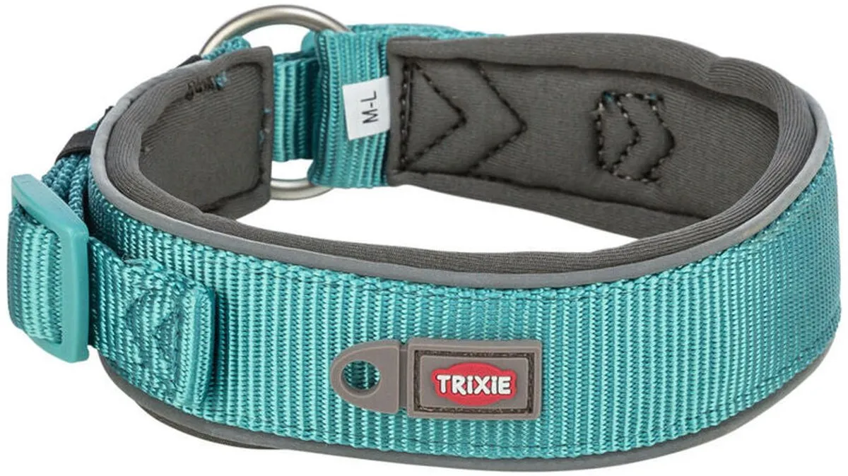 Trixie Hondenhalsband Premium Extra Breed Aqua/Grafiet 27-35cm - afbeelding 2 van 4