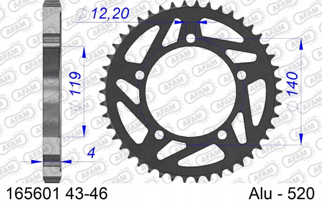 AFAM Achtertandwiel #520 45 Tands voor BMW S 1000 RR (2019-2021)