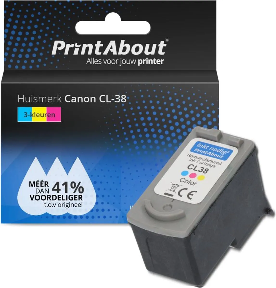 PrintAbout Canon CL-38-PA Inktcartridge 3-kleuren - 12ml