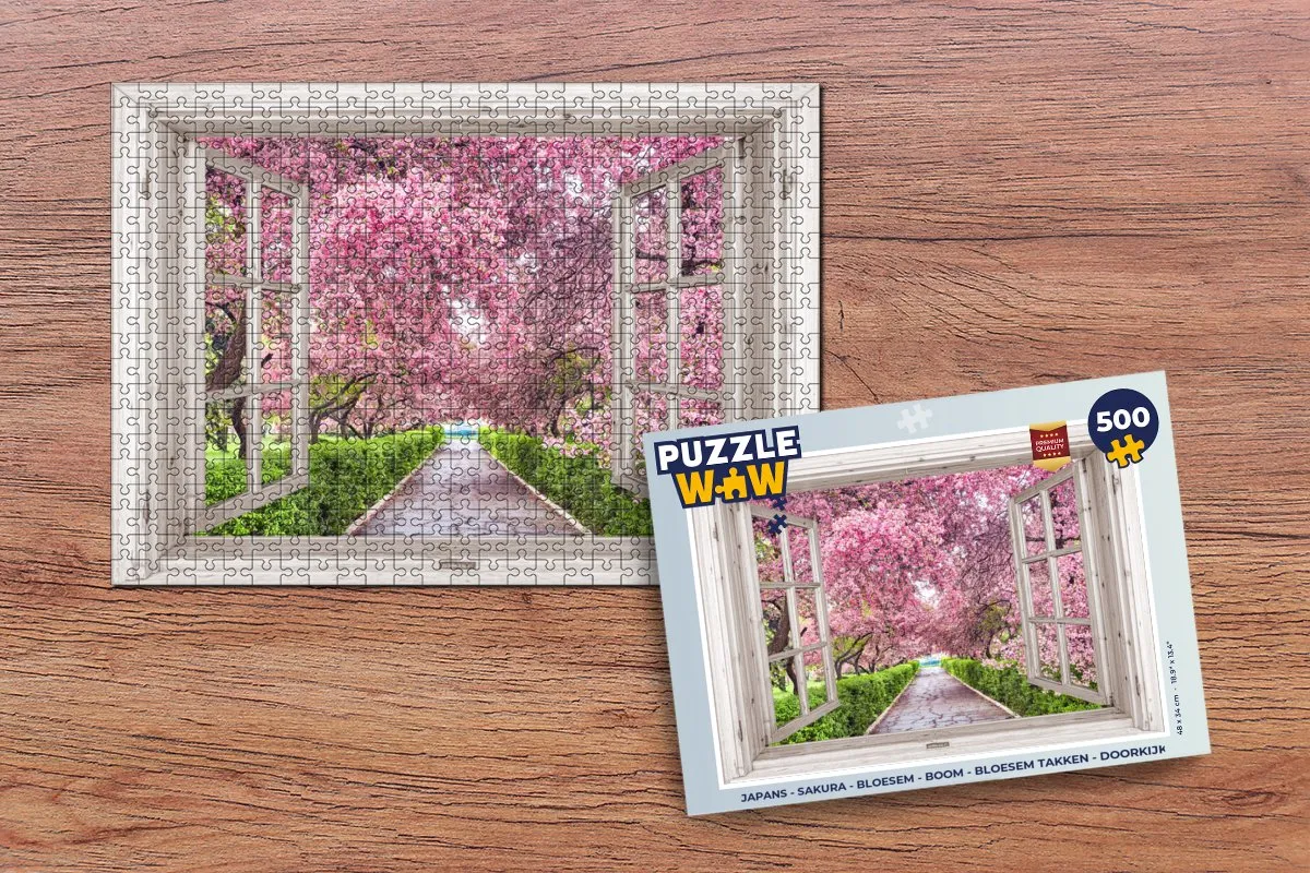 PuzzleWow Sakura Bloesem Boom Legpuzzel 500 Stuks - Multicolor