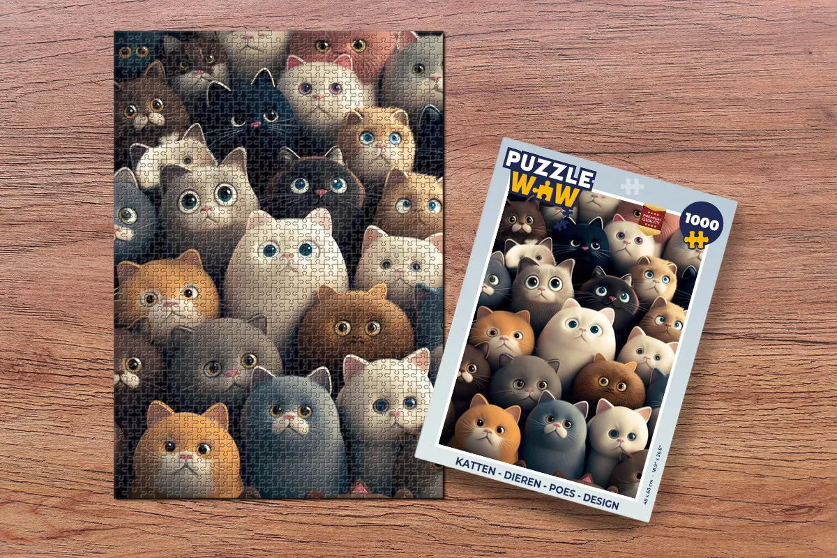 PuzzleWow Katten Puzzel 1000 Stuks - Multicolor