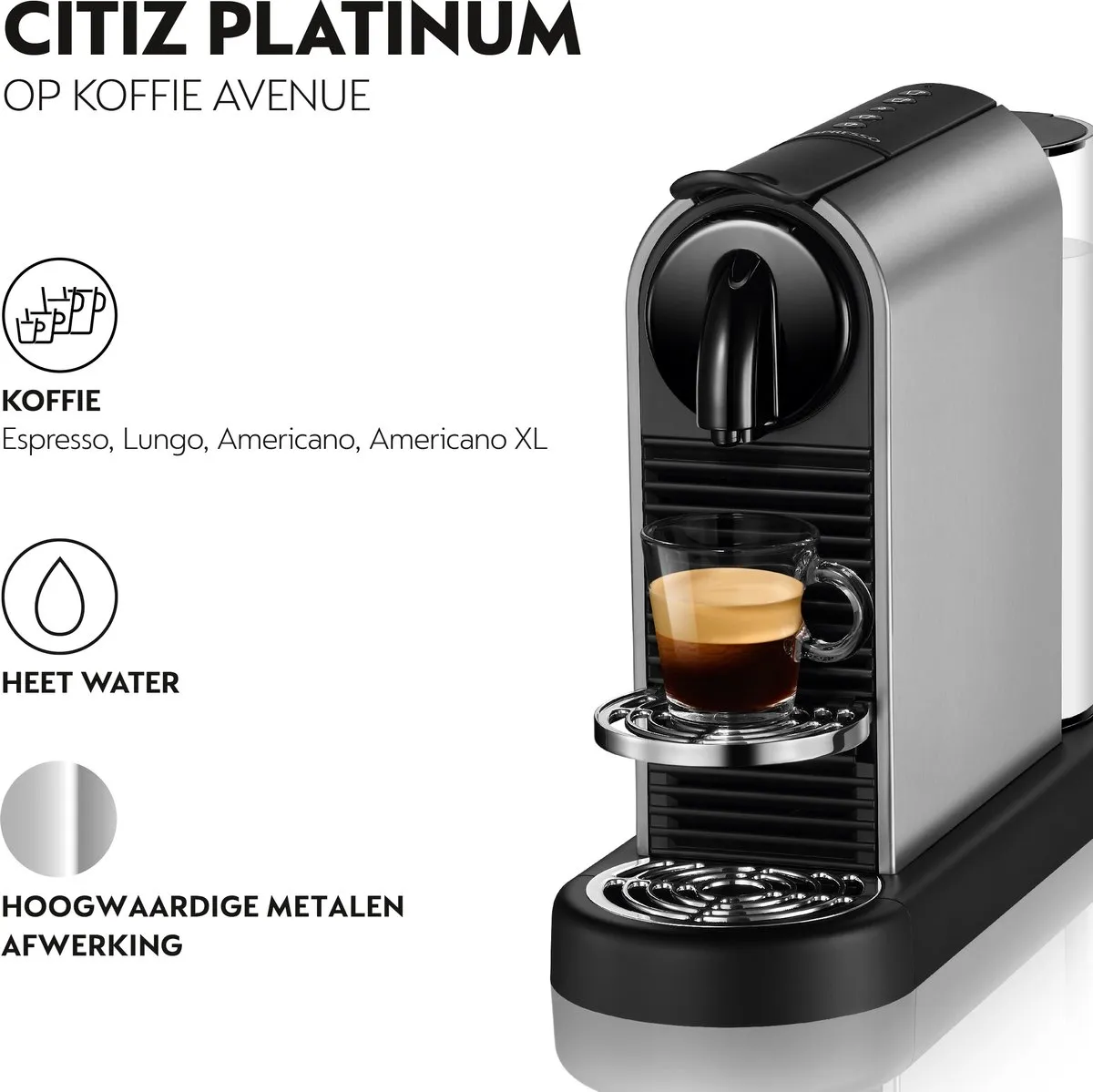 De'Longhi Nespresso CitiZ EN220.T Koffiecupmachine - Titanium