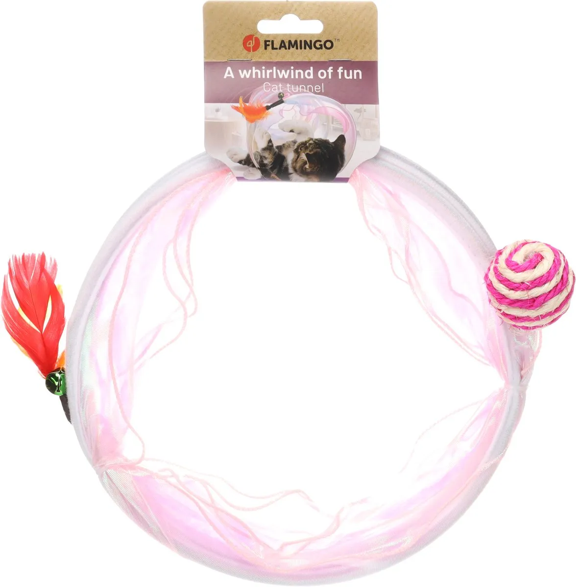 Flamingo Kattentunnel Roze - 45x23,5cm