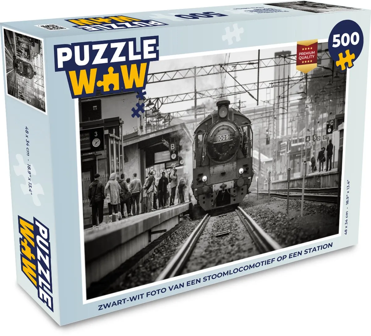 PuzzleWow Legpuzzel Stoomtrein Station 500 Stuks - Multicolor