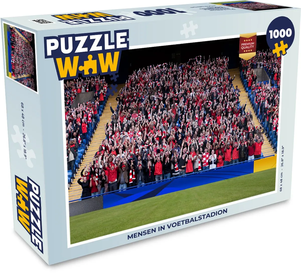 PuzzleWow Legpuzzel 1000 Stuks - Mensen in Voetbalstadion Multicolor