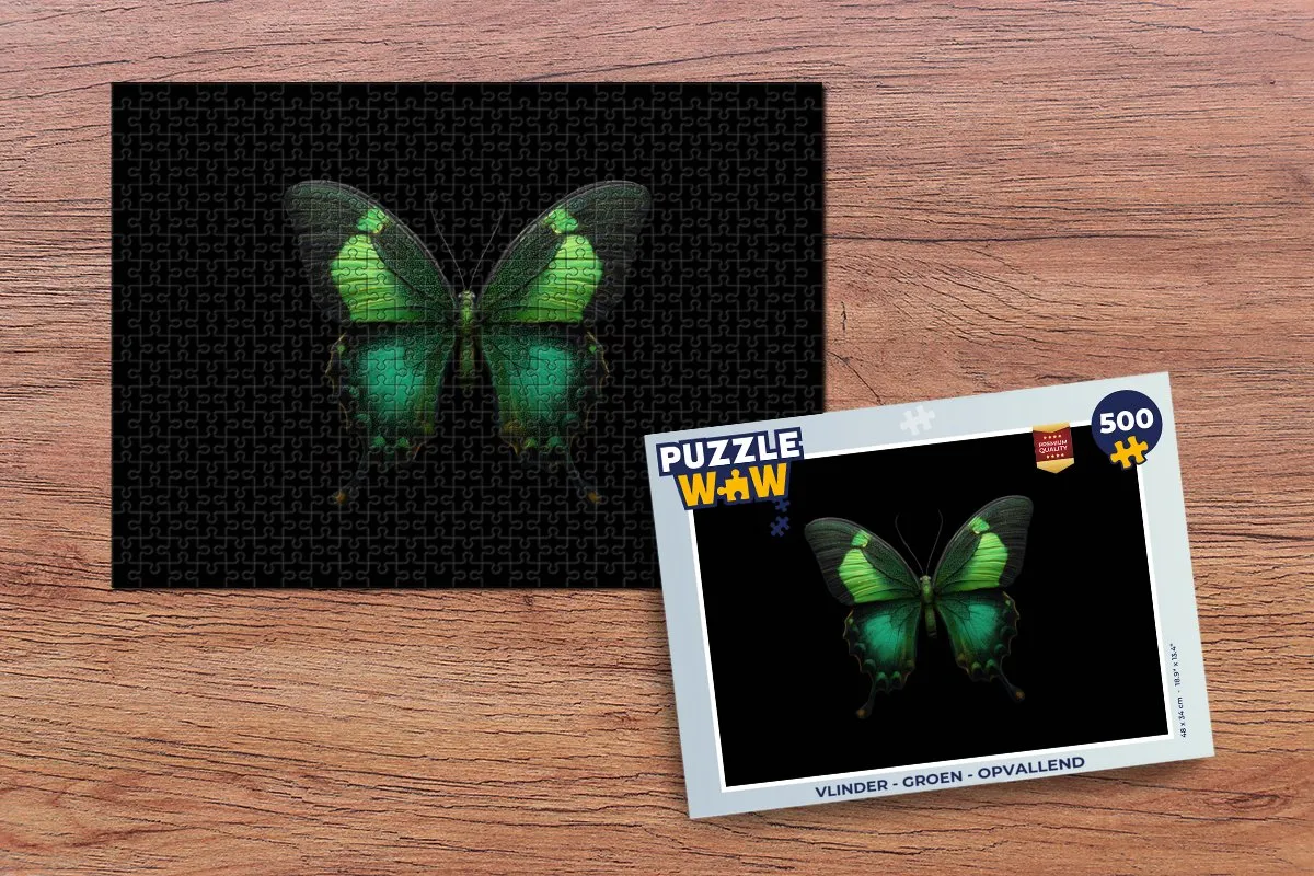 PuzzleWow Vlinder Legpuzzel 500 Stuks - Groen