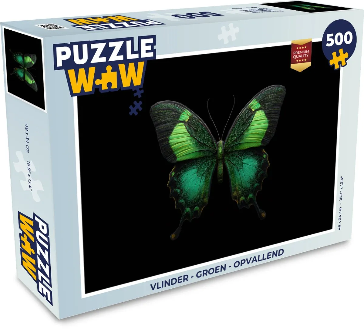 PuzzleWow Vlinder Legpuzzel 500 Stuks - Groen