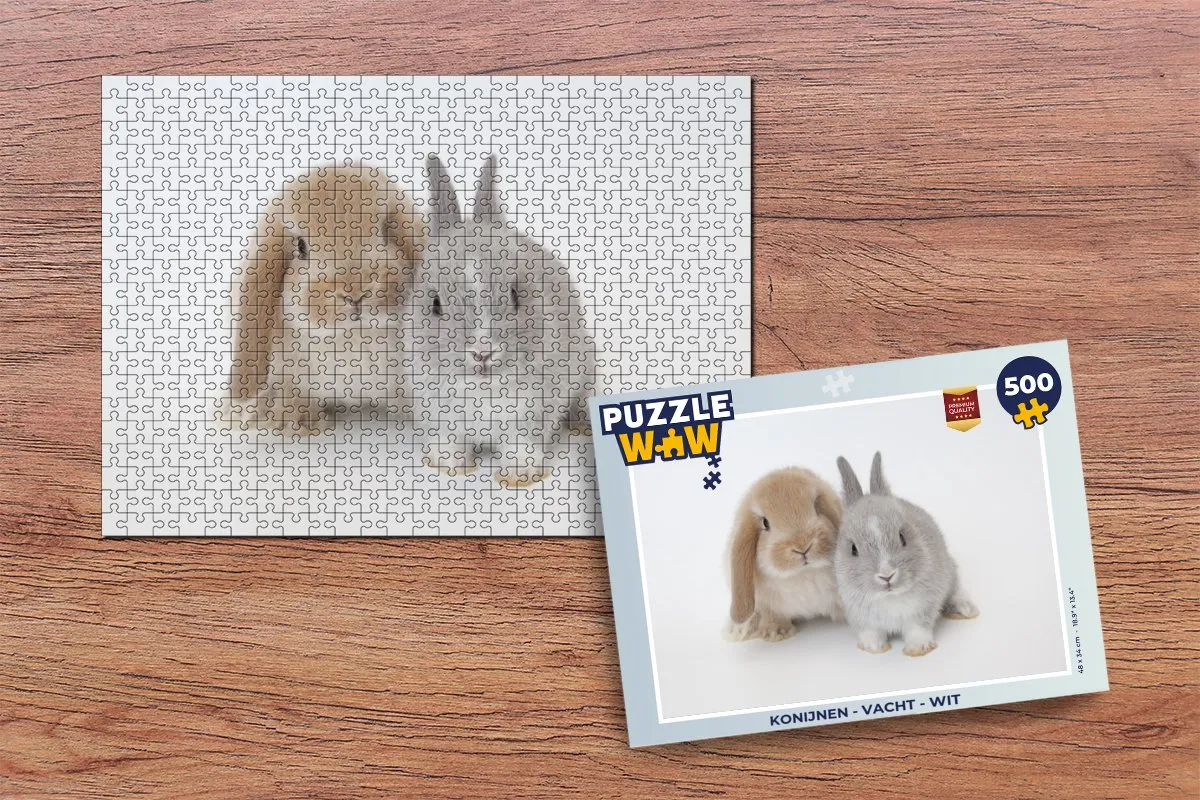 PuzzleWow Konijnen Legpuzzel 500 Stuks - Multicolor