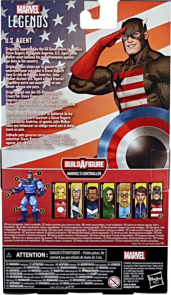 Marvel Legends Series F47965X0 Actiefiguur U.S. Agent 15cm - Multicolours - afbeelding 6 van 6