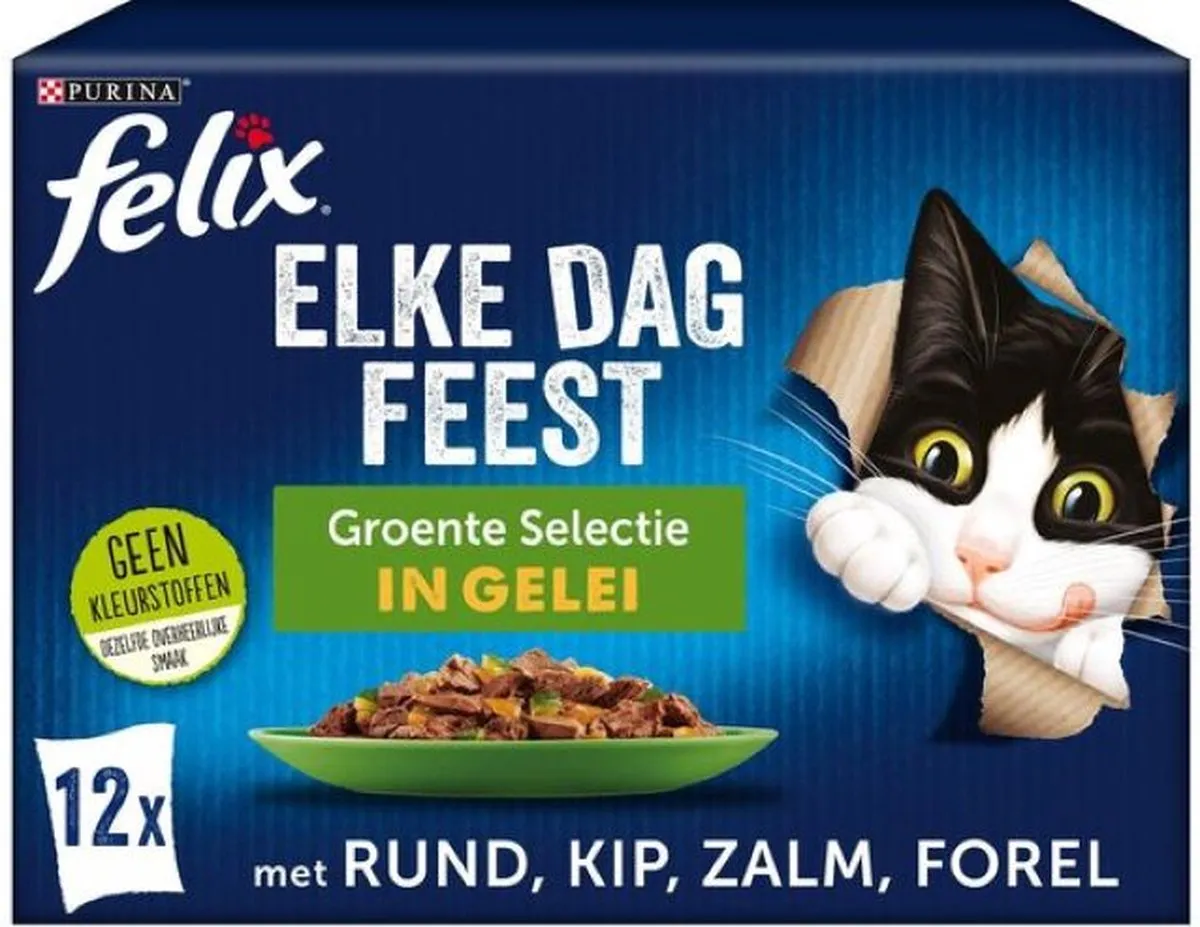 4x Felix in Gelei - Kattenvoer Natvoer - Groente Selectie - 12 x 85 g