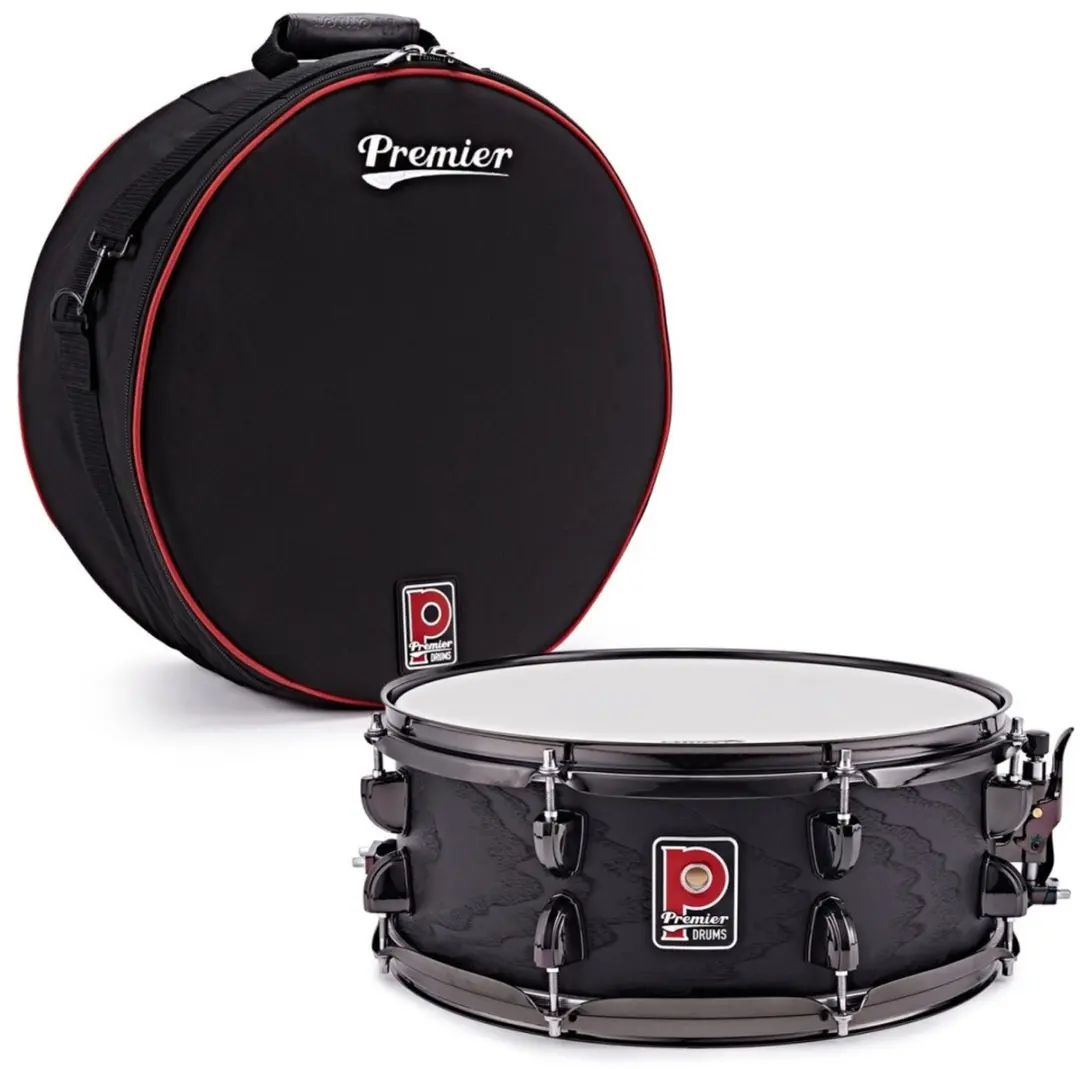 Premier Artist 14 x 5.5 Birch Snare Drum & Soft Case, Stealth Black