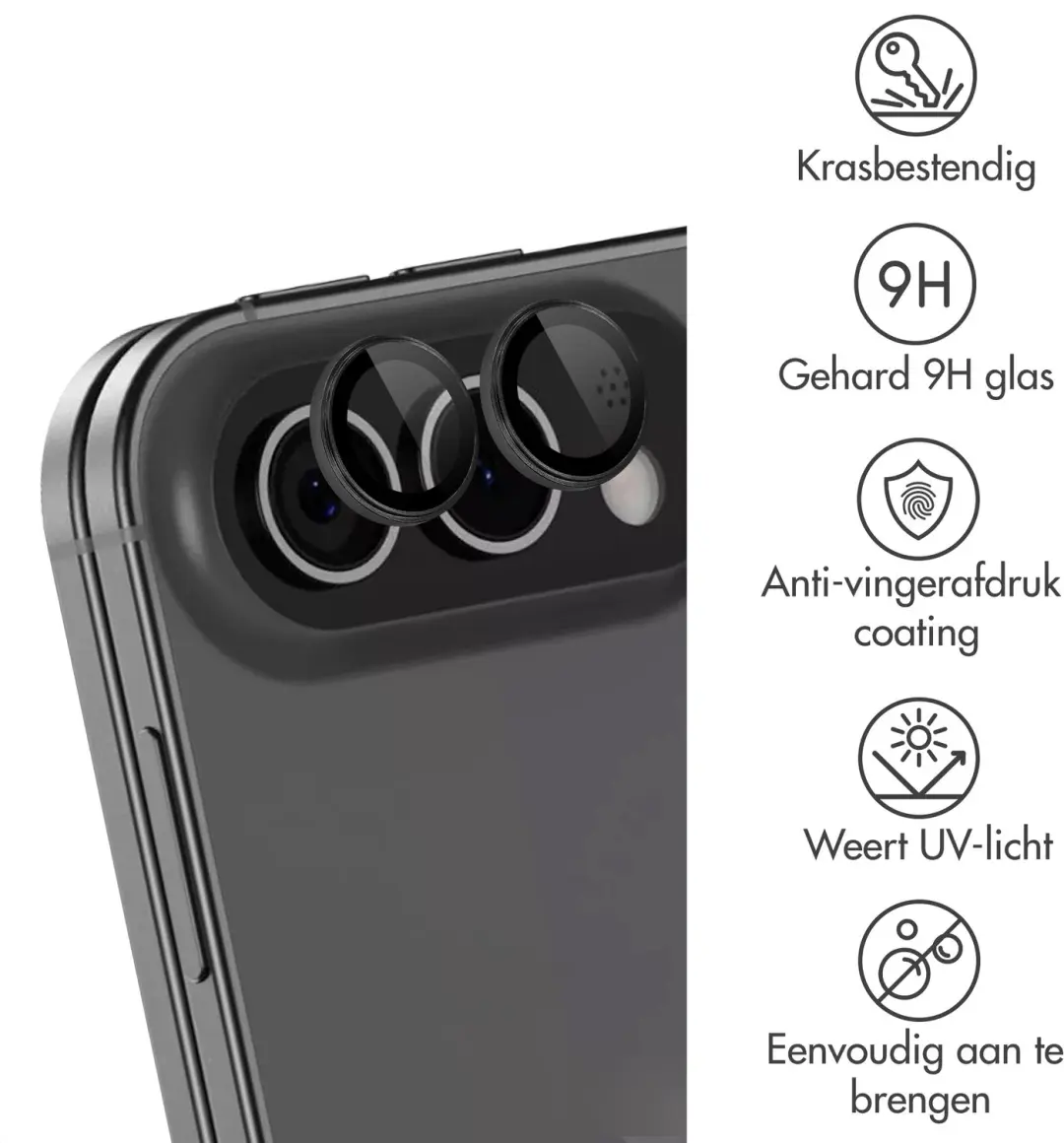 imoshion Camera Protector Glas iPhone Duo - 2 Stuks - Zwart - afbeelding 5 van 6