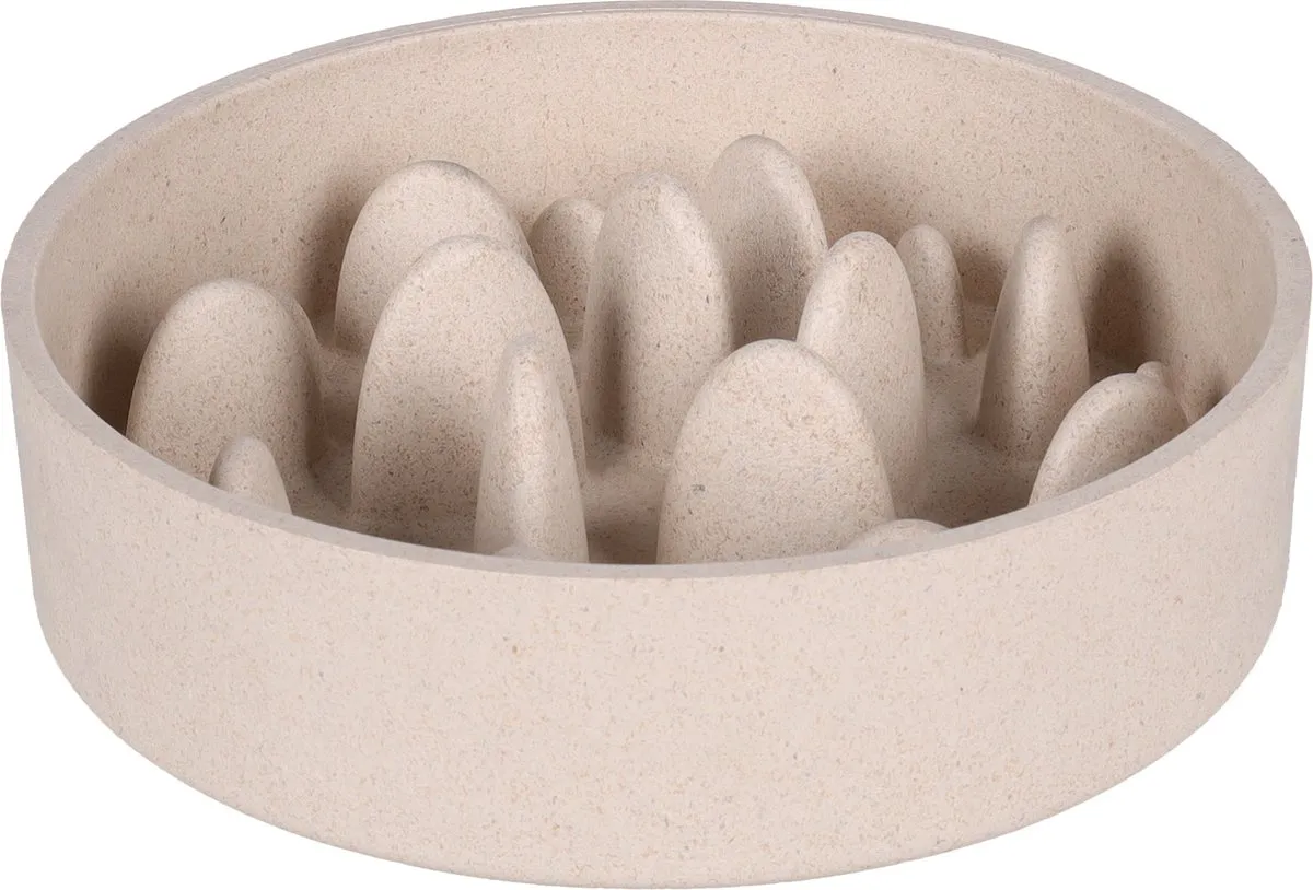 Flamingo Greni Slow Feeder Voerbak - Ø21,5cm - 1,49L - Beige - afbeelding 6 van 6