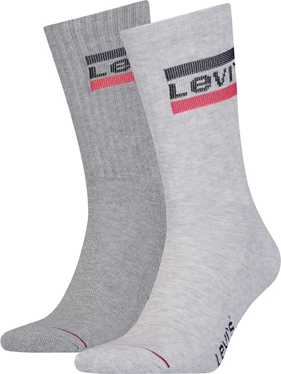 Levi's unisex 2P sportsokken sportswear logo grijs