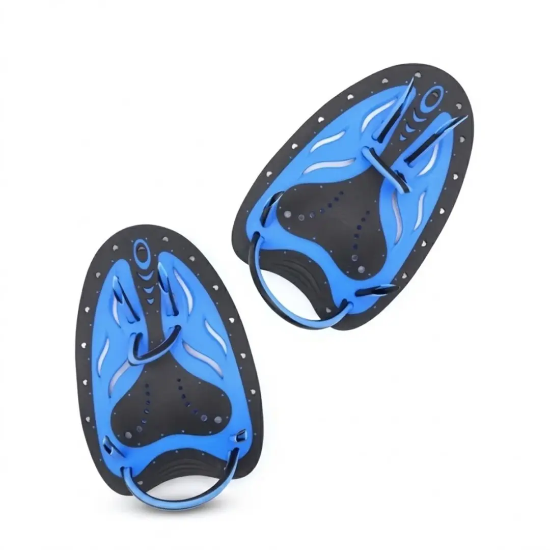 Blauwe zwemvliezen maat S unisex – professionele korte zwemvliezen voor volwassenen – ergonomische trainingsvinnen voor zwemmen en zwemtraining – flexibele zwemvliezen met hielband – zwembad accessoires