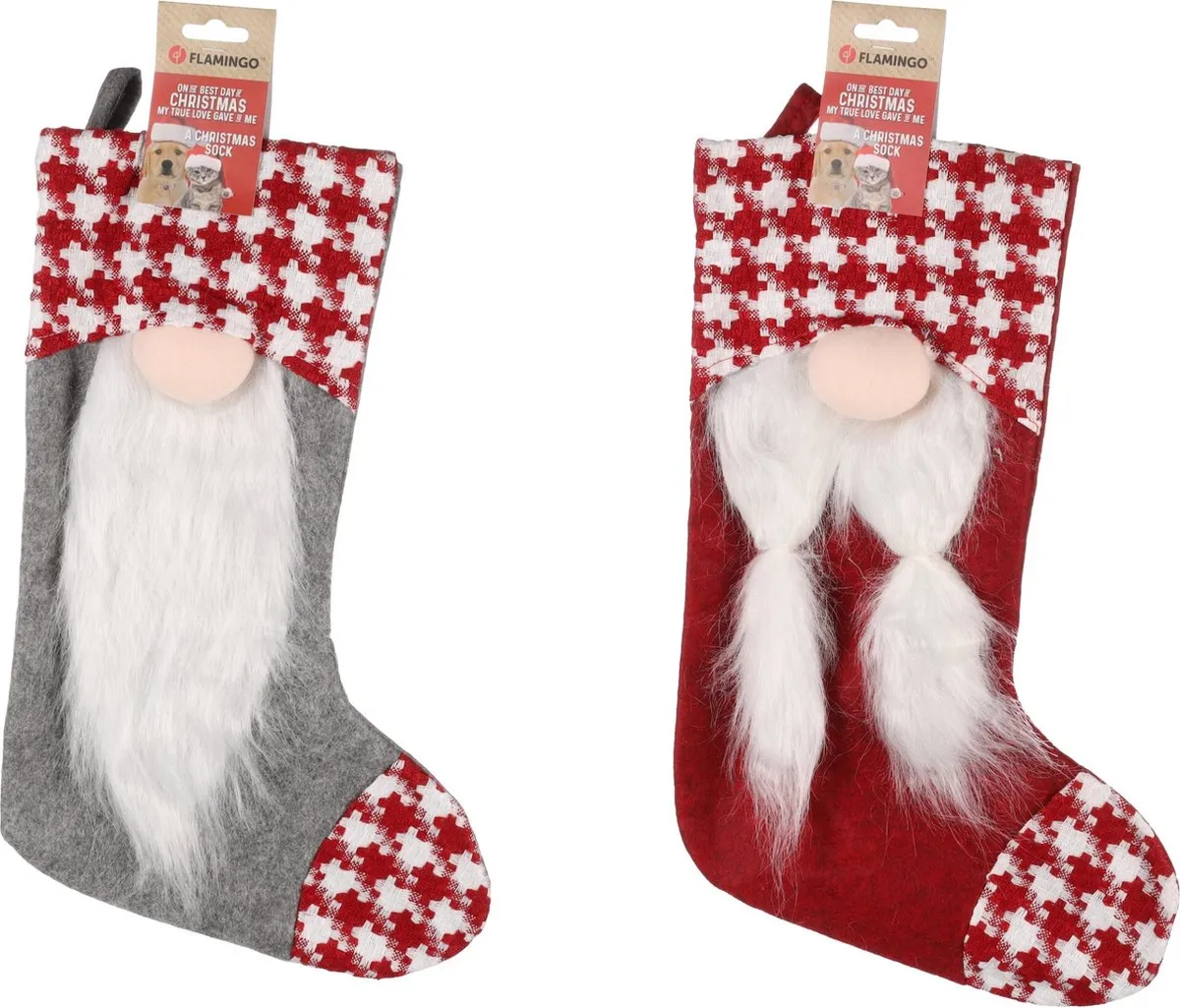 Flamingo Barda Kerst Sok 25x3x45cm - Assortiment - afbeelding 3 van 3