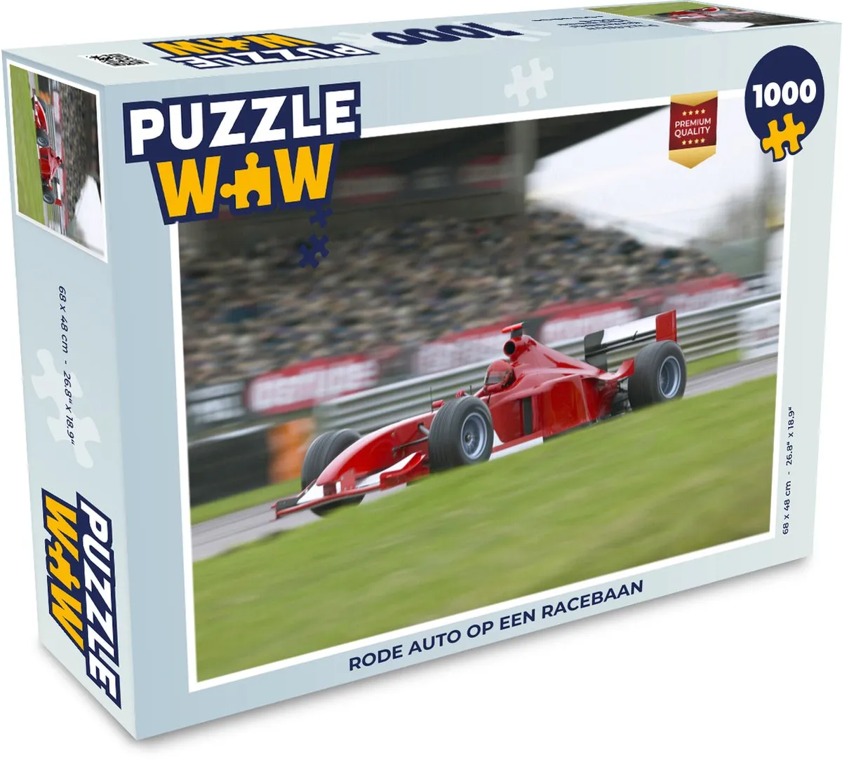 PuzzleWow Legpuzzel Rode Auto Racebaan 1000 Stuks - Multicolor