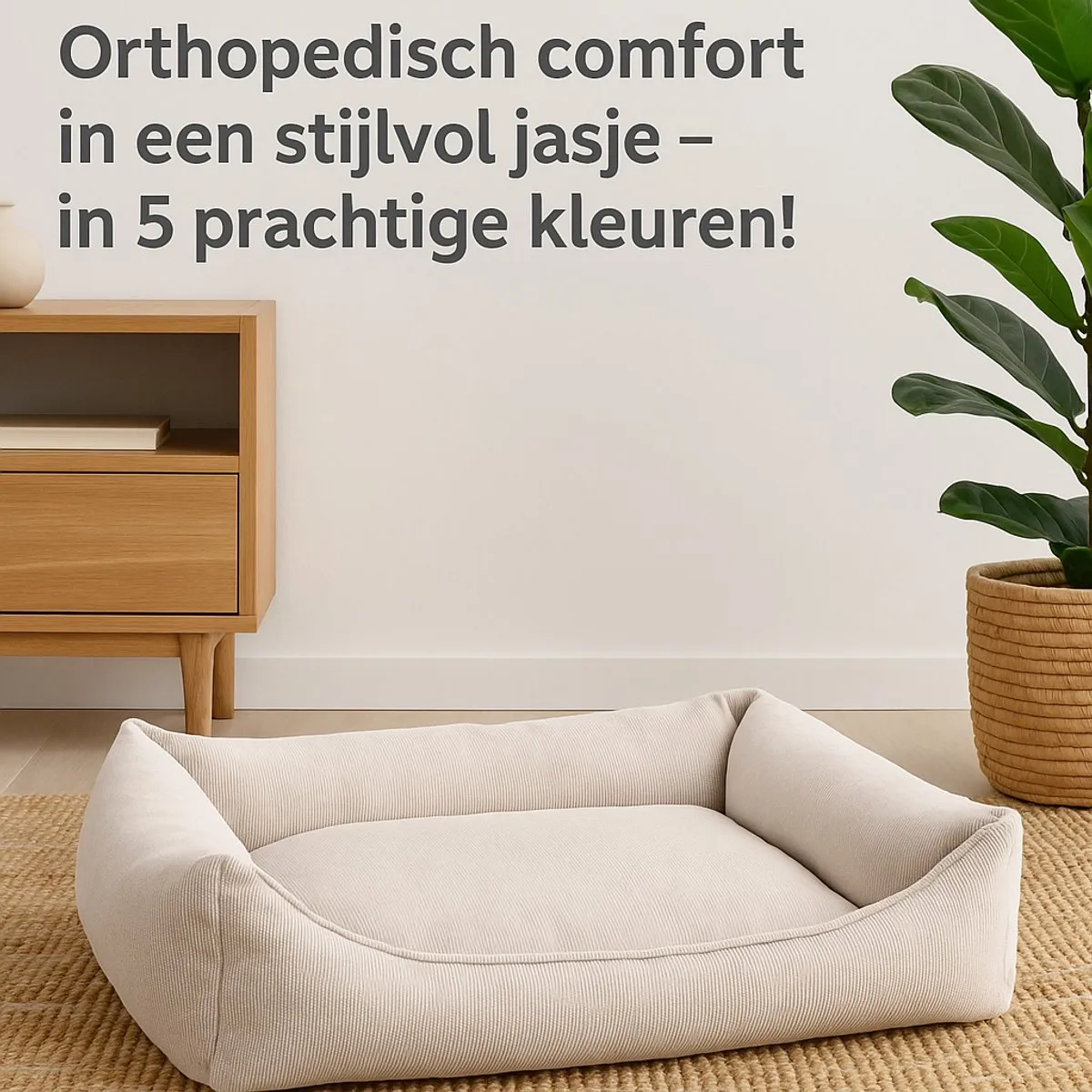Flamingo Baldar Orthopedisch Hondenbed M - 65x50cm - Beige