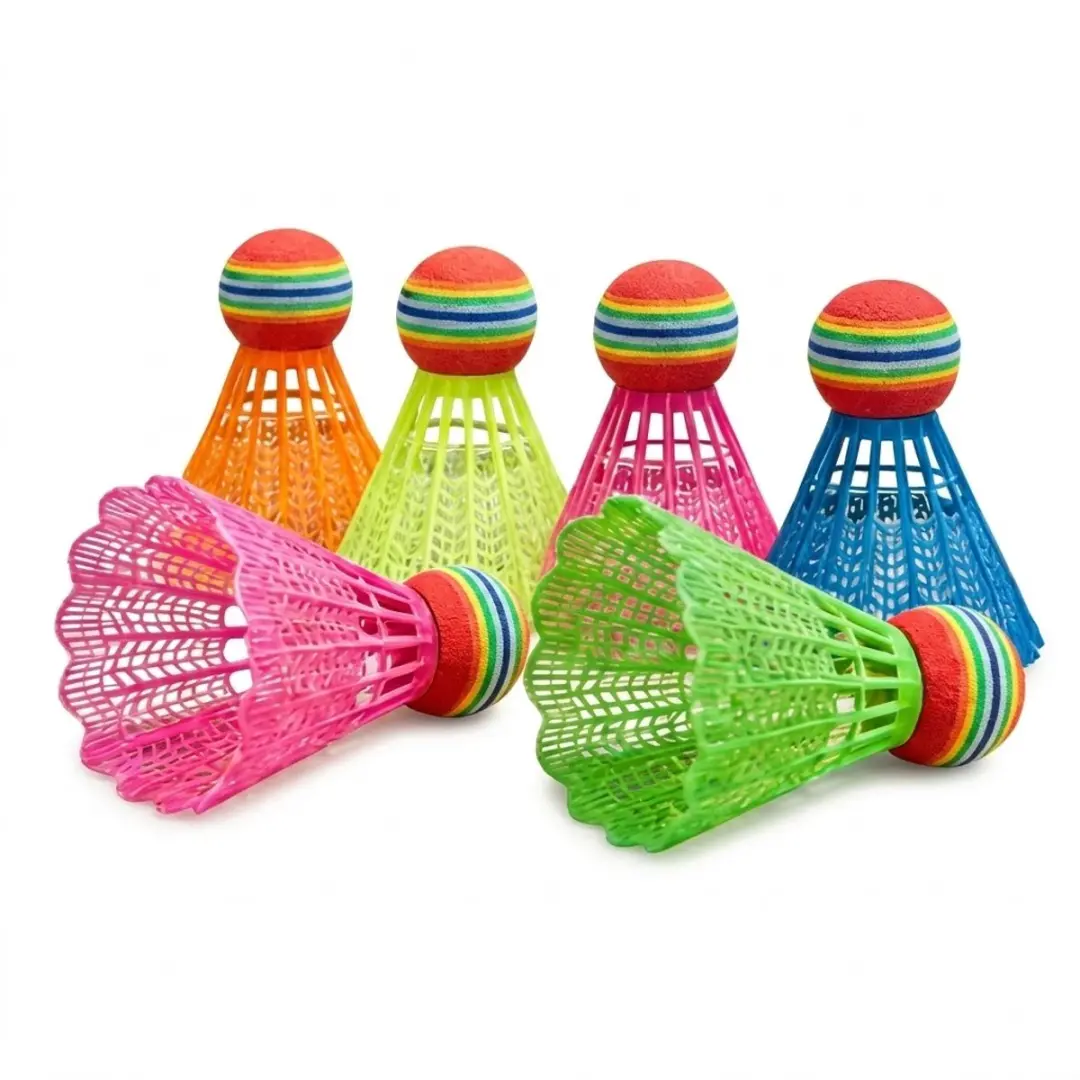 Gekleurde badminton shuttles kunststof unisex duurzame PA veren badminton ballen