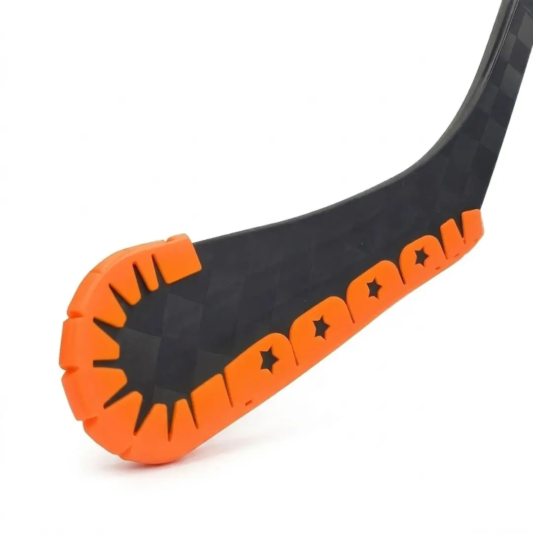 Oranje hockey stick beschermer met ster uitsparingen