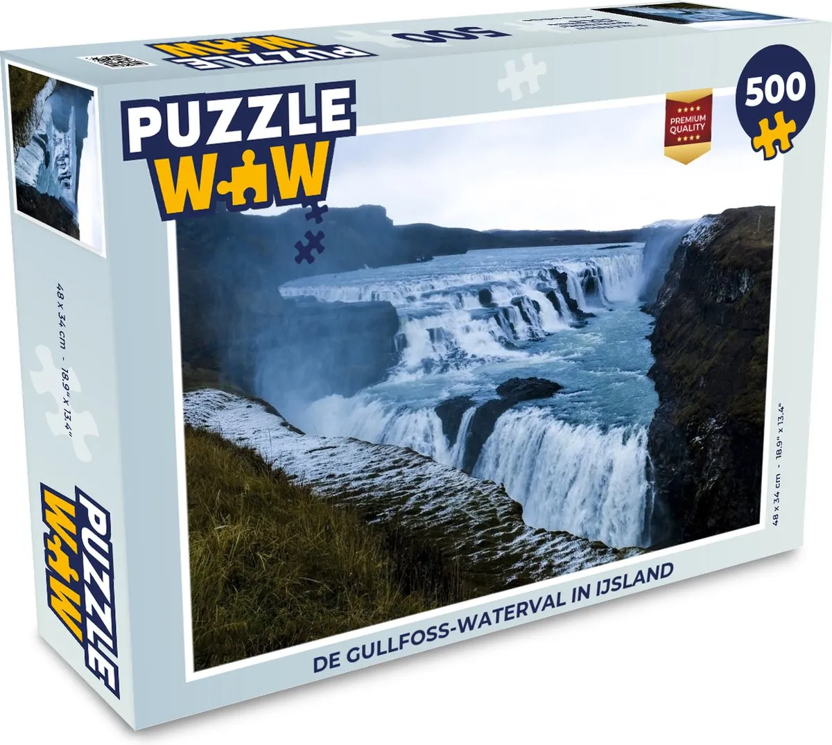 PuzzleWow De Gullfoss Waterval IJsland Legpuzzel 500 Stuks