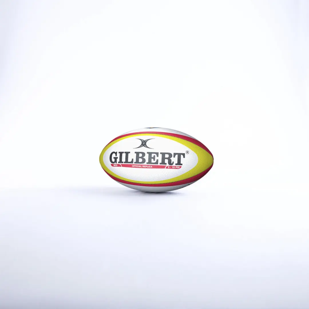 Gilbert rugbybal replica midi club meerkleurig sportbal.