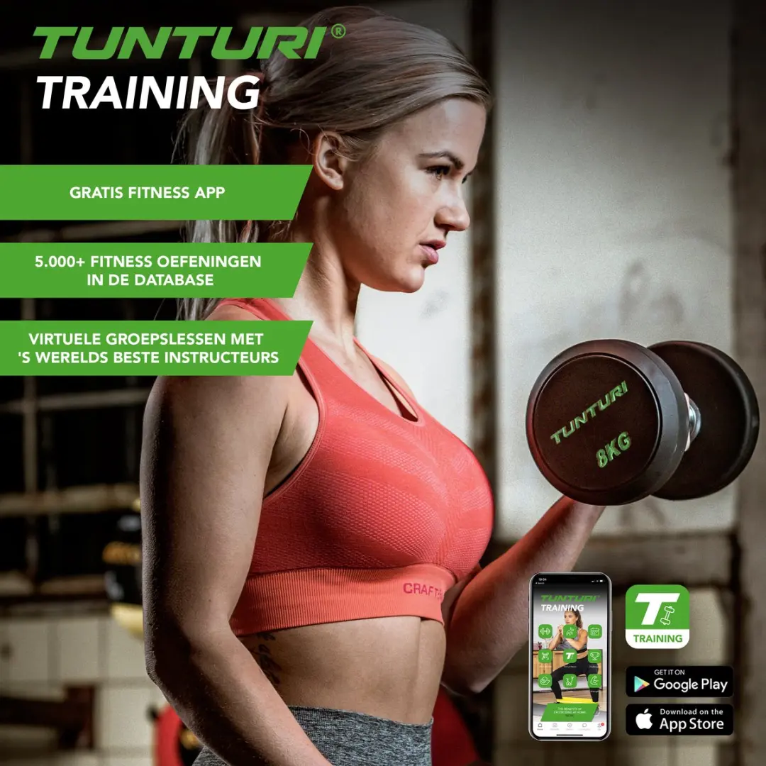 Tunturi Pro PU Dumbbell Set 2-12 kg - 1 Paar - afbeelding 4 van 6
