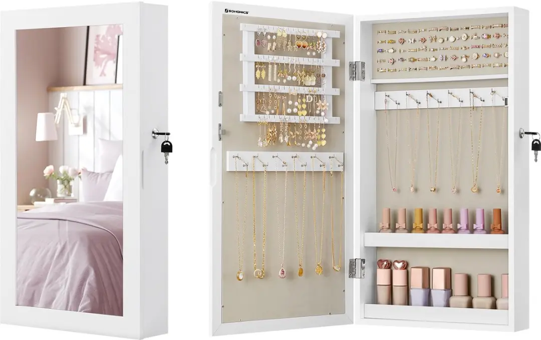 Songmics Wandgemonteerde Sieradenkast JJC051W02