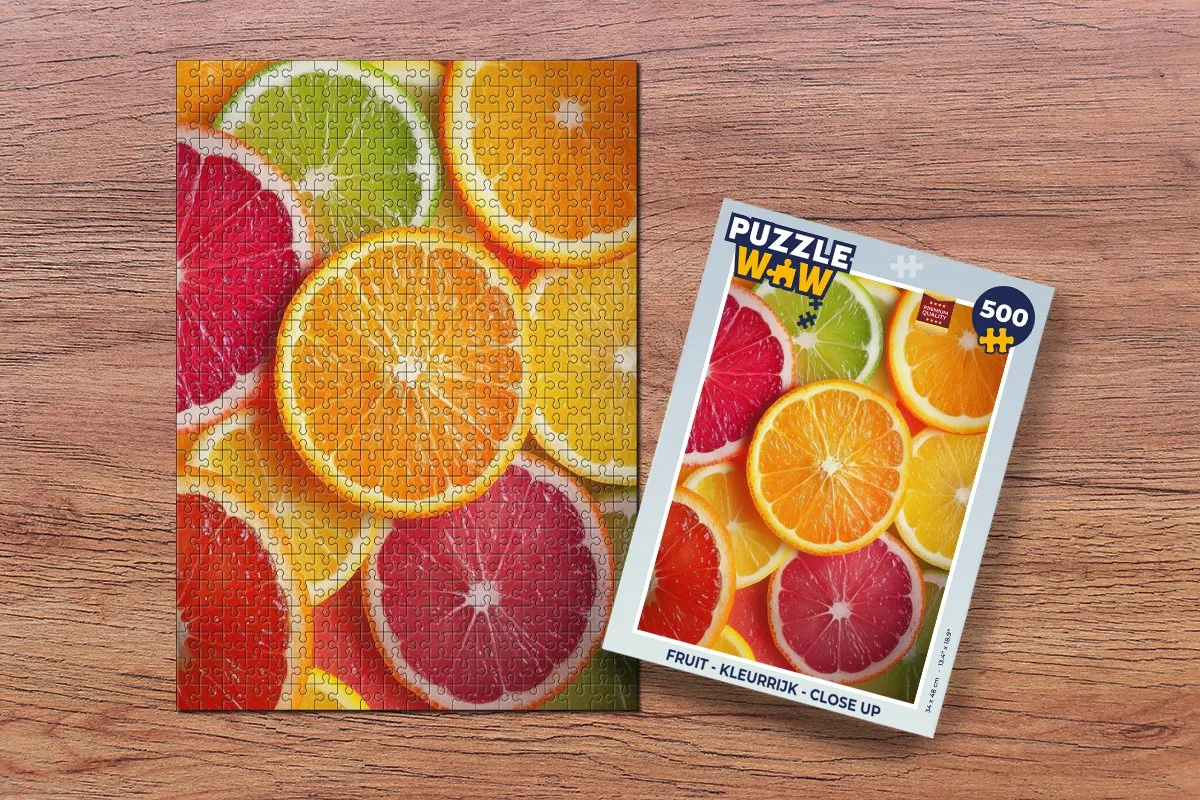 PuzzleWow Fruit Close Up Legpuzzel 500 Stuks - Citrusvruchten