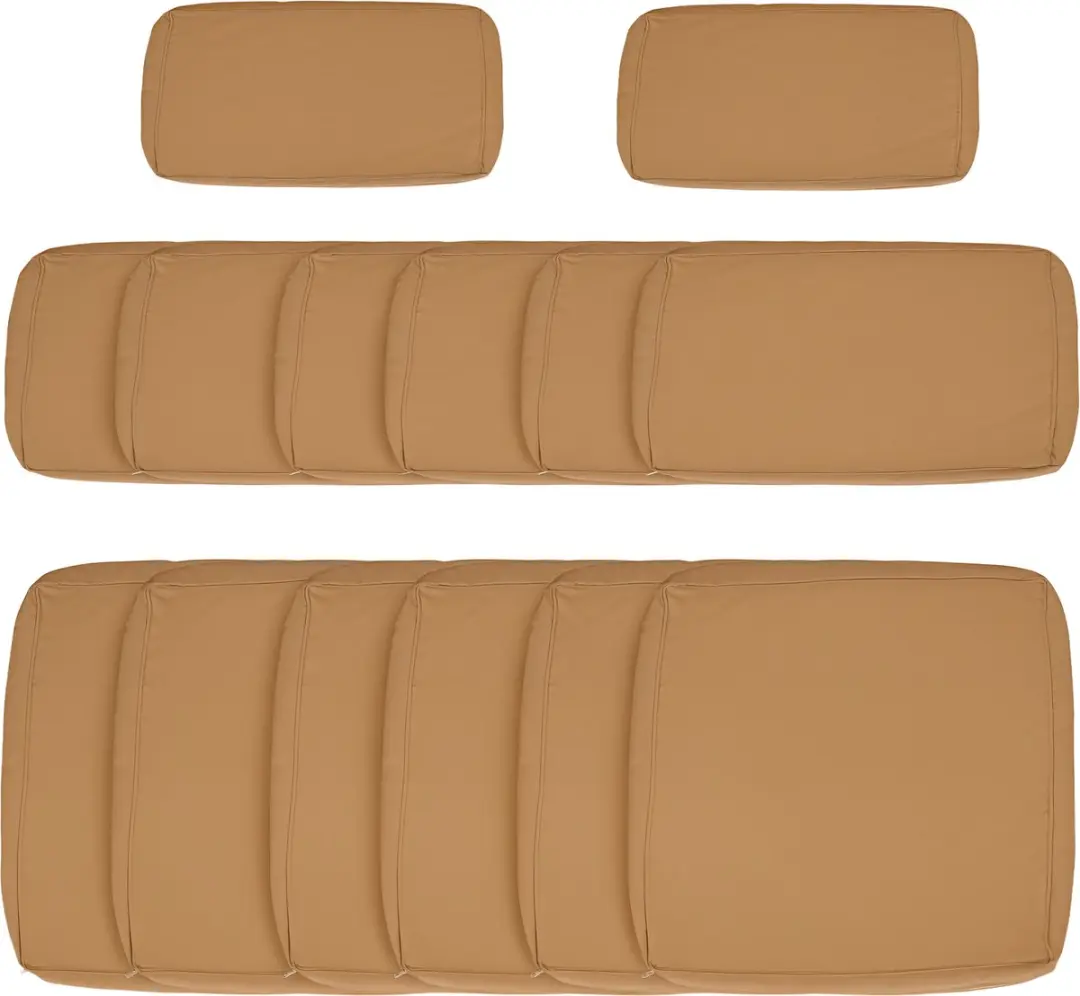 Outsunny-Kussenhoezen voor buitenstoelen-Polyester-65x8x65cm-Bruin