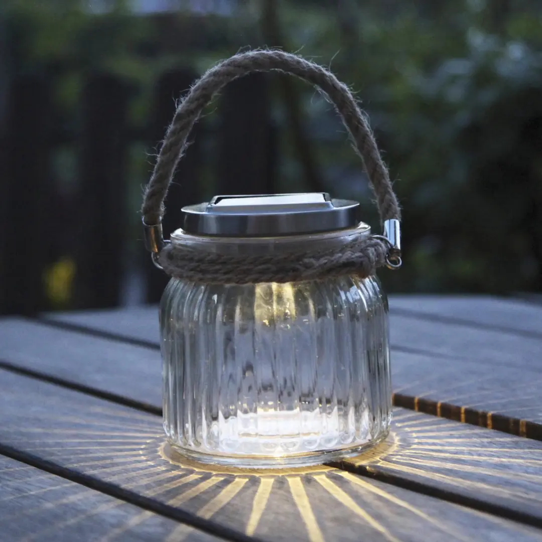 Star Trading Solar Tuinverlichting Jar 12cm - Glas - afbeelding 4 van 6