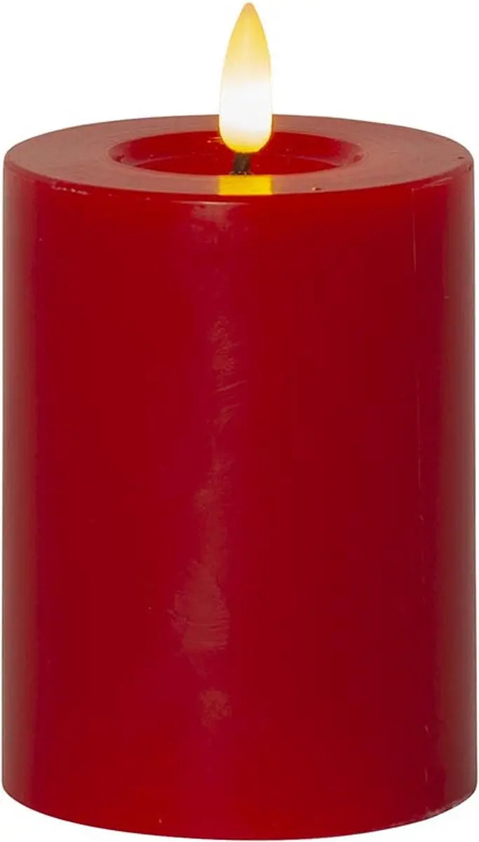 Star Trading Kaars Flame Flow, was, rood, zuilkaars, LED, timer, warm wit, 12,5