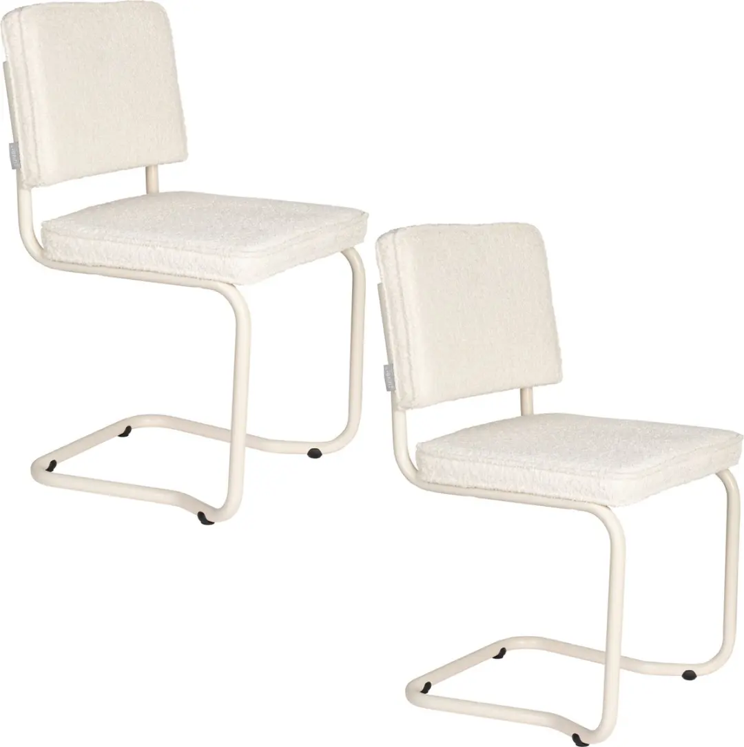 Zuiver Ridge Kink Soft Eetkamerstoelen Off-White